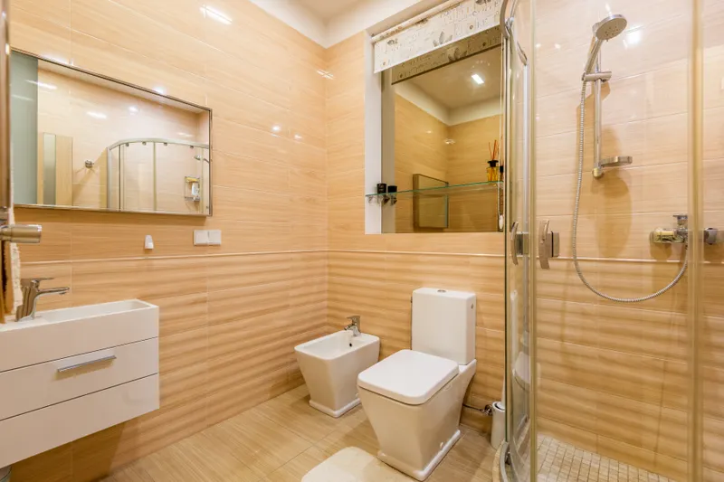 Baño pequeño con ducha y bidé
